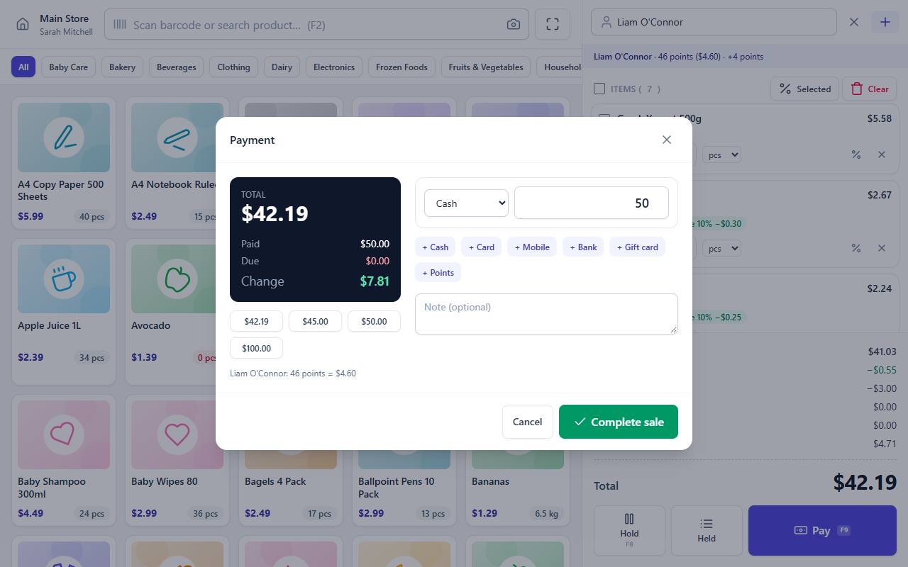 The payment window